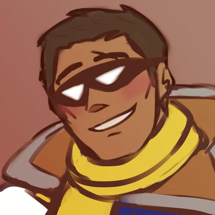 Falcon with his visor-like shades